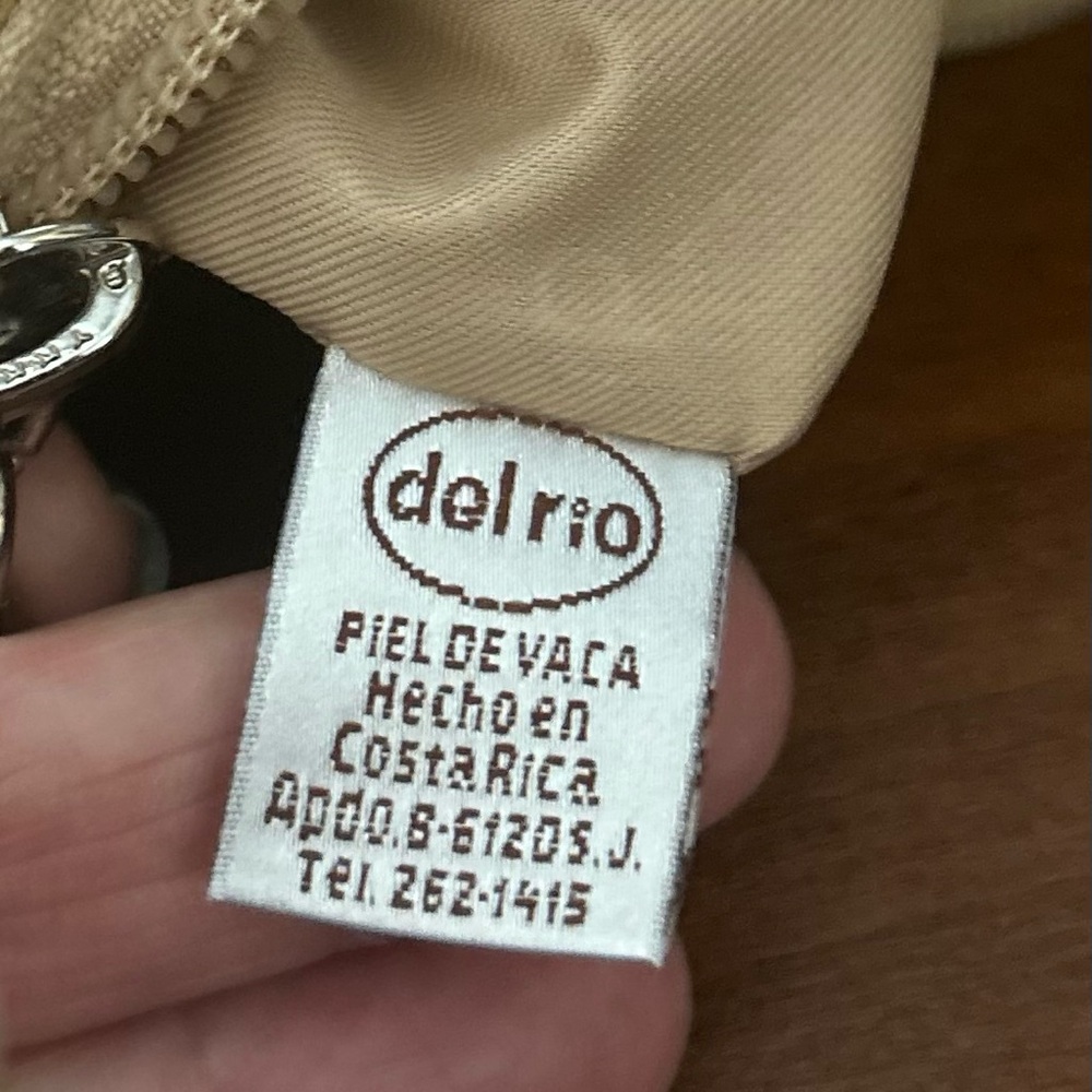 del rio made in Costa Rica pale yellow cowhide hand bag - Picture 15 of 16